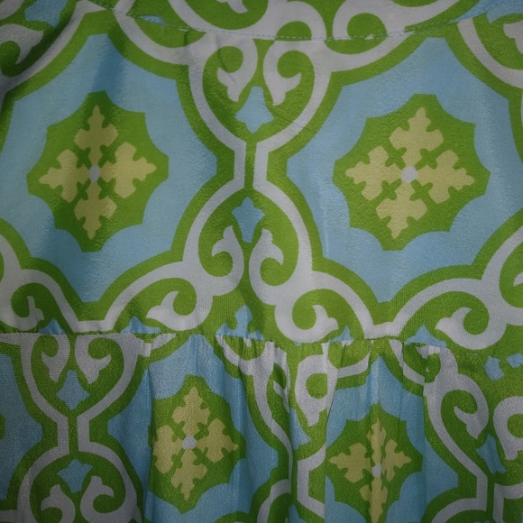 BUCKHEAD BETTIES Lime Turquoise Top S - Picture 5 of 7